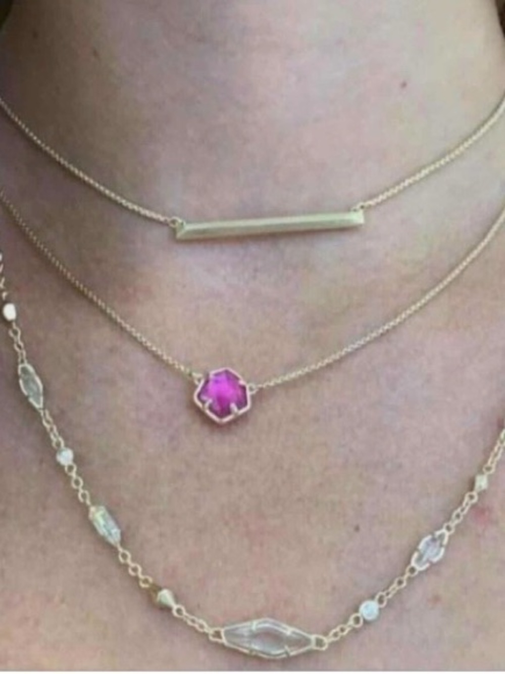 Kendra Scott Debra Necklace to choker Gold with iridescent stones - Picture 8 of 13